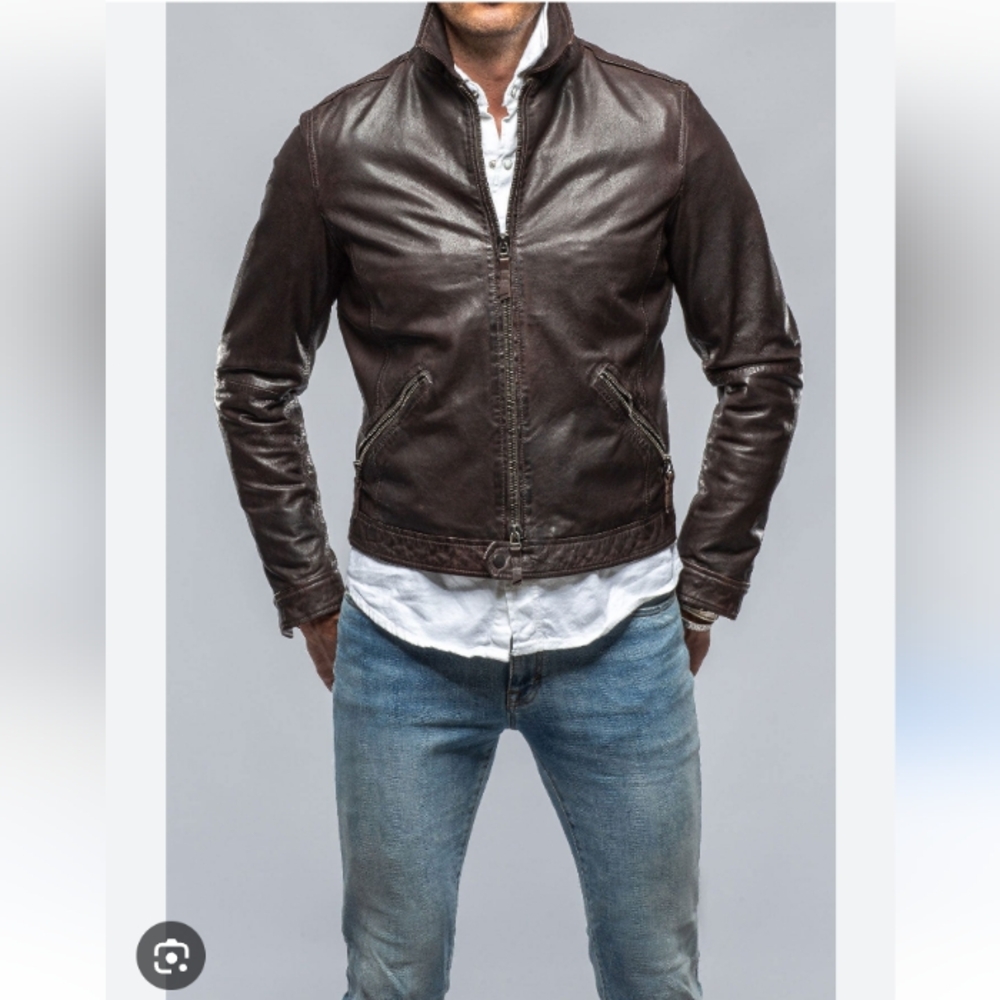 Gimo's Men's Distressed Leather Jacket